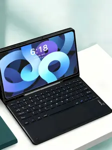 Rechargeable Wireless Bluetooth Keyboard with Touchpad - Ultra-Slim Quiet Portable Tablet Keyboard Compatible with iPad, iOS, Android, Windows, Mac