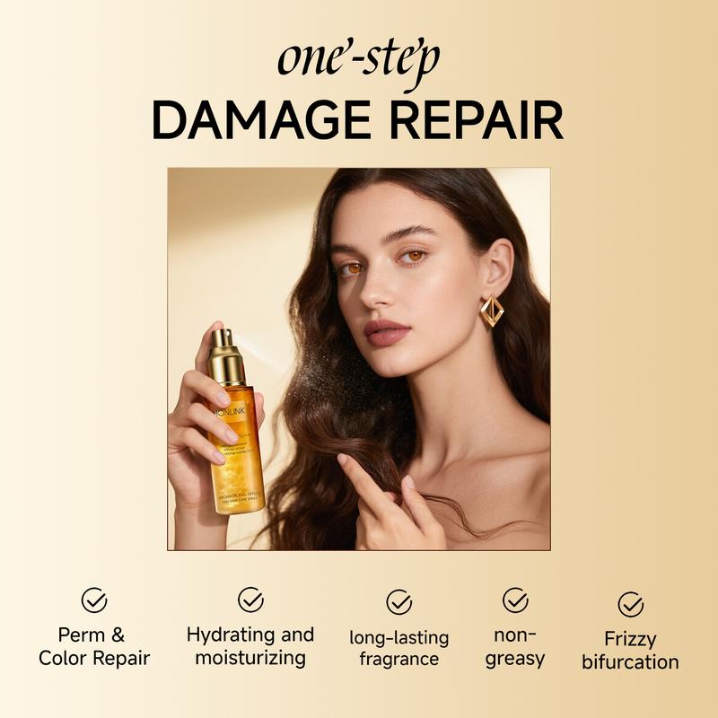 HONLINK All-In-One Leave In Multi-Tasking Leave-In Hair Spray, for All Hair Types, Heat Protection, Detangling & Frizz Control, Infused with Vitamin E & Argan Oil, Color Safe, Vegan