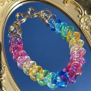 Rainbow Jelly Acrylic Bag Strap Large Novelty Bag Strap Chunky chain＃0058