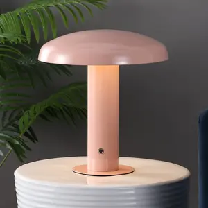 JONATHAN Y Suillius Contemporary Bohemian Rechargeable/Portable Iron Integrated Portable LED Mushroom Table Lamp , for bedroom, living room, foyer, hallways, dining room, dorms