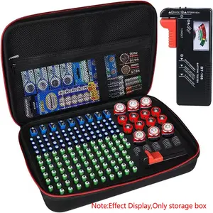 Battery Organizer Storage Case, Divided Compartments, Holds over 200 Batteries, Compatible with Aa Aaa 9v C D Coin Cells, Includes BT-168 Tester Slot