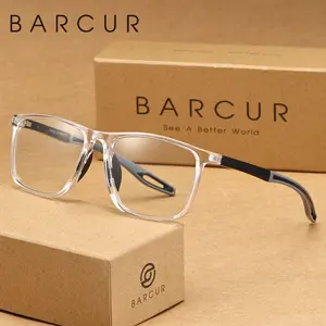 BARCUR Minimalist And Comfortable High Quality Eyewear Reading Eyeglasses Square Full Frame Men's Reading Glasses With PC Lens Material Enhance Visual Comfort. Brand Packaging Is A Great Gift Item