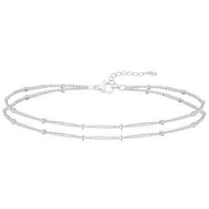 Stylish Women’s Multi‑Layer Anklet Set, Waterproof Cuban Chain Herringbone Rhinestone Heart Bead Anklets, Trendy Dainty Foot Jewelry, Perfect Birthday Daily Gift for Her, Couple & Friend Present