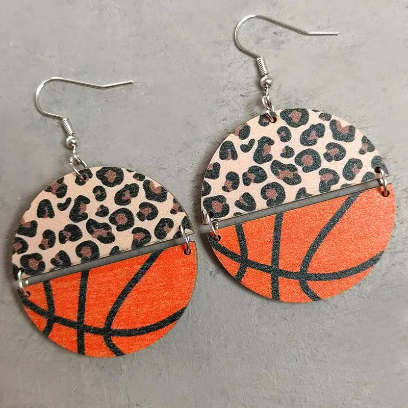 Leopard Basketball Earrings