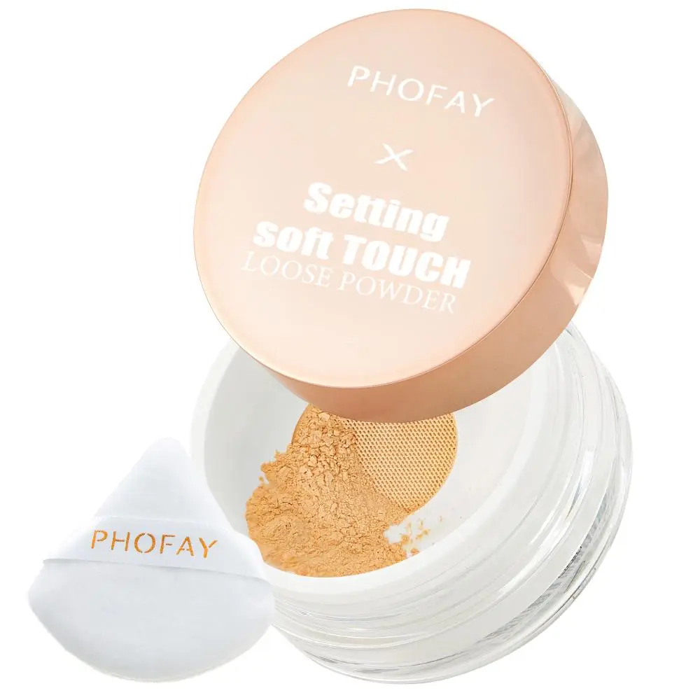 PHOFAY Setting Soft Touch Loose Powder -Rice Powder + Vitamin E with Long Lasting Sweatproof Lightweight Matte Finish Makeup Perfect for Daily and Party LooksCosmetic 10g