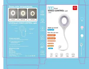 Intelligent Voice Controlled Night Light Portable LED Book Light USB Flexo Led Desk Lamp Intelligent Voice Reading Lamp USB Link