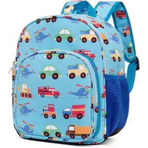 KF5-CBP51  Toddler Backpack for Boys Kids Backpacks Preschool Kindergarten Child Bookbag Travel Cute Daycare Bluey Backpack Cars