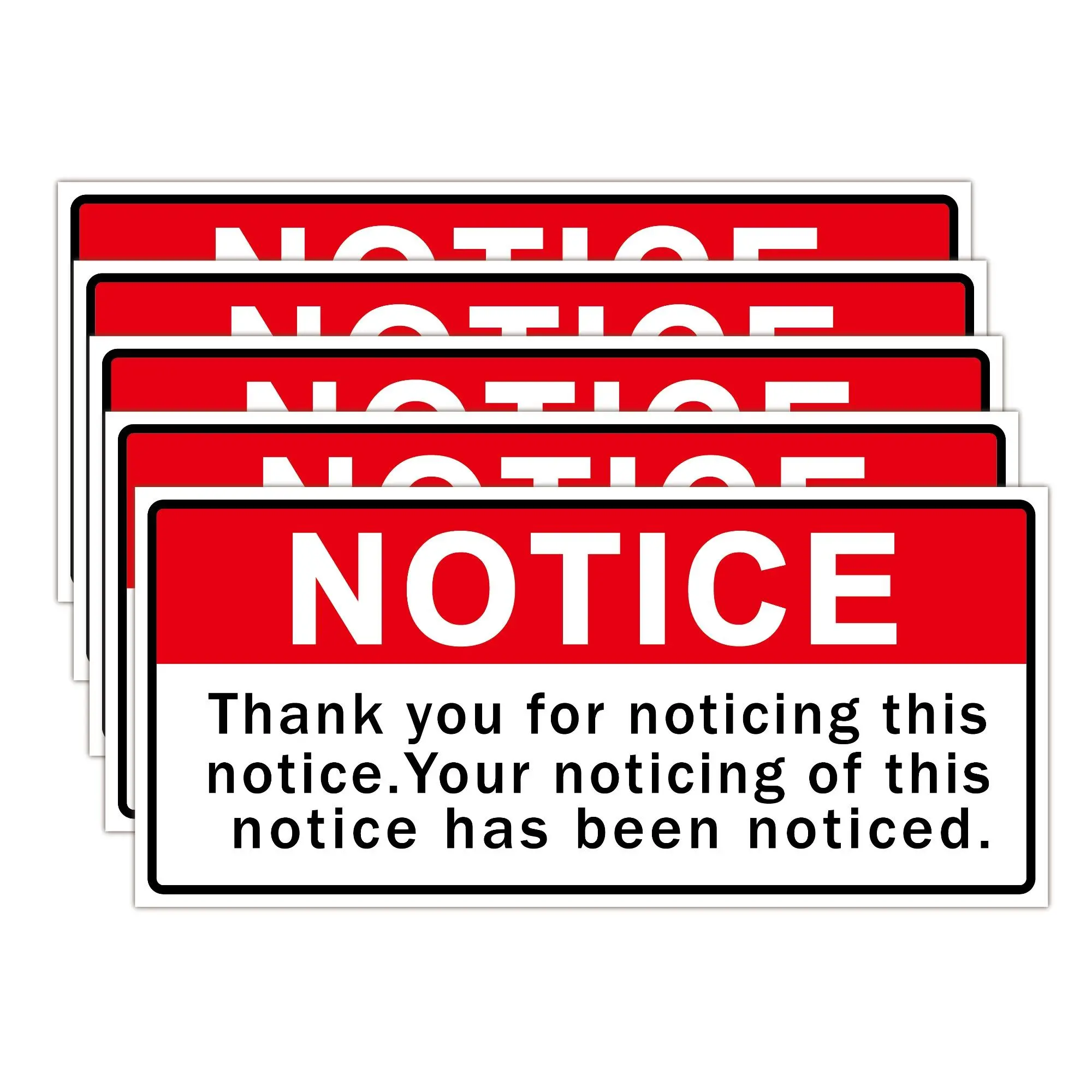 Warning Notice Sign Sticker, 5 Counts/set Self Adhesive Sticker Paper, Decor Sticker for Gift Greeting Card Water Bottle Laptop Phone Car, Sticker For Cars, Car Stickers, Decal For Cars