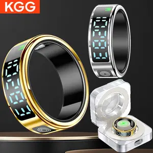 KGG Smart Ring, Multifunctional LED Screen Display Smart Ring, Waterproof Couple Smart Ring, Fitness Tracker for Men & Women, Watches