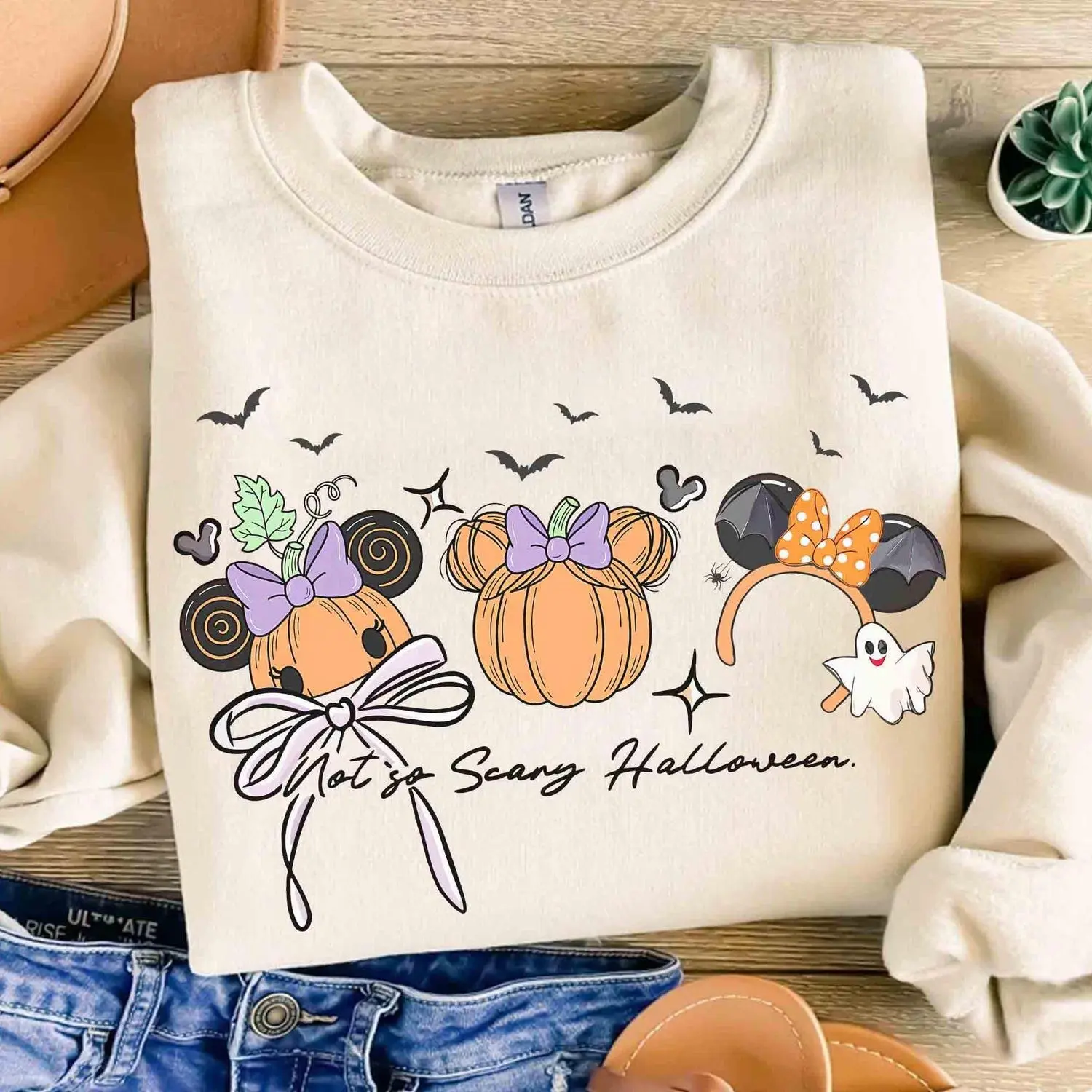 Coquette Bow Mouse Halloween Shirt, Magical Place Shirt, Vintage Pumpkin Tee, Not So Scary Halloween Party Trip