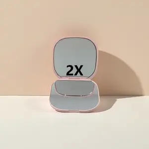 Square Flat Mirror, Magnetic Automatic Open-Close, Dual-Sided Makeup Mirror for Home, Skincare, Travel, Portable Handheld Mirror