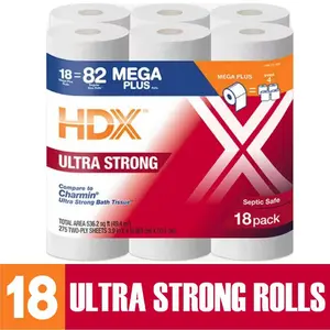 Ultra-Strong Toilet Paper Rolls (18 Mega Plus Rolls) Pack Tissue