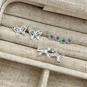 Real Silver 925 Zirconia Butterfly Earring