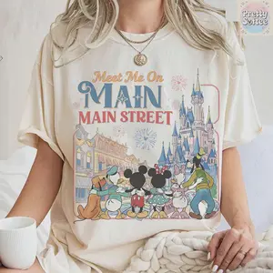 Meet Me On Main Street Comfort Colors TShirt, Magic Kingdom Tshirt, Main Street Theme Park Tee, Family Trip Matching 2026 Shirt