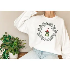 Frog Witch Sweatshirt Frog and Toad Sweater Cottagecore Clothing Botanical Sweater Witchy Aesthetic Goblincore Clothes Vintage Frog Hoodie