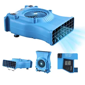 【Summervibes】VEVOR Blower Fan, Low Profile Air Mover Carpet Dryer, 1000 CFM, 2 Speeds, Multi-Angle Airflow, Lightweight Portable for Crawlspaces, Attics, Basements, Bathrooms, Water Damage Restoration, Blue