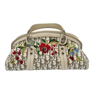 Pre-owned DIOR Monogram Fabic Shoulder Bags VINTAGE DIORISSIMO FLORAL TROTTER SATCHEL