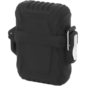 Lighter Case 2 Pack, Black Protective Cover Holder for Lighters, EDC Gear, Camping Accessories Keychain Clip and