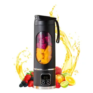 Portable Blender, USB Rechargeable Blender with LED Display for Smoothies and Liquid Diets, Small Juicer Blender, Milkshake Blender, Portable Juicer Machines, Home Kitchen Appliance