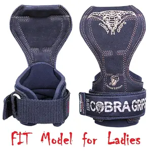 Cobra Grips FIT BLACK LEATHER Weight Lifting Straps Hooks Alternative, Power Lifting