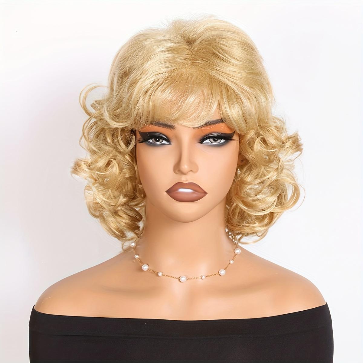 10-Inch Short Curly Wig with Side Bangs And Wavy Hair