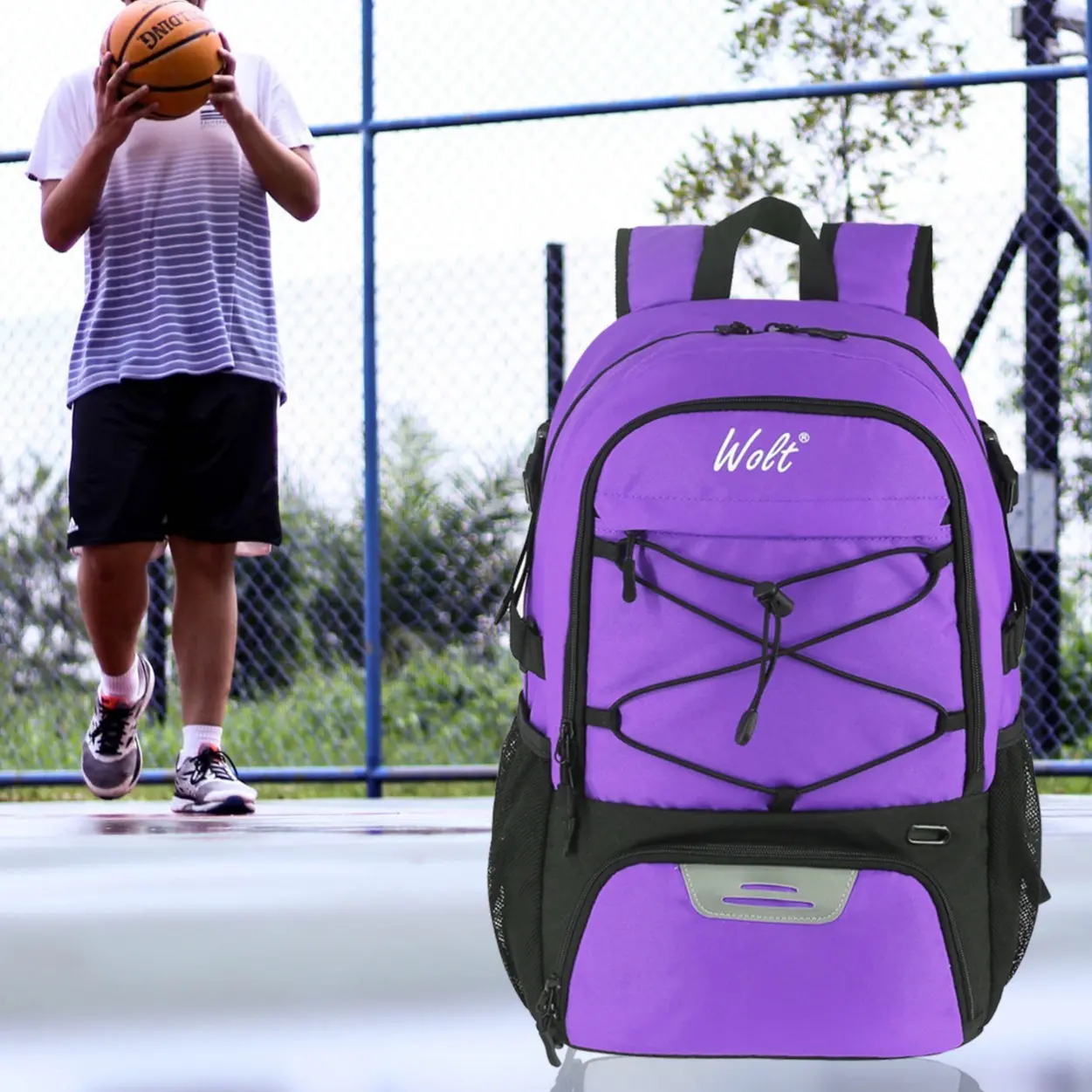 Wolt Sports Backpack with Ball and Shoe Compartment - Practical & Versatile Gym Bag for Athletes, Volleyball & Travel, Ball And Shoes Compartment, School, Sports Enthusiasts, Large Size