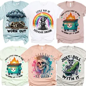 Little Ray Of Pitch Black SunshineTshirt Skull Just Dill With It Pickle Tshirt Little Light Dumpter Fire Tee  Ice Queen Skull Tshirt  Tshirt Funny Worn Out Skeleton Tee Relatable Sarcastic Skull Tee Sarcastic Skeleton Tshirts Dumpter Fire Tee