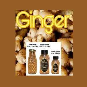 Oh Honey Please Ginger Flavor Infused Honey Sticks 100% Natural Raw Unfiltered 15-17 cm Length Kosher Gluten Free 8 oz Bottles