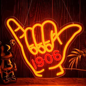 APA Sorority Neon Signs 1906 Alpha Fraternity Neon Lights for Wall Decor, 1906 Phi Gold Alpha Hand LED Sign for Birthday Gfits, Party Decor, USB Power Paraphernalia Sorority Sings Gifts