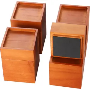 Solid Pine Wood Bed Furniture Risers 2/4/5.7 Inch Heavy-Duty Elevation for Beds Sofas 2000 Lbs Capacity Floor Protection Stackable Heights