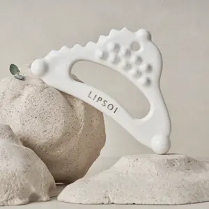 Lipsoi Korean Ceramic Gua Sha Tool – Face & Body Massager for Lymphatic Drainage, Muscle Relief & Skin Sculpting | K-Beauty