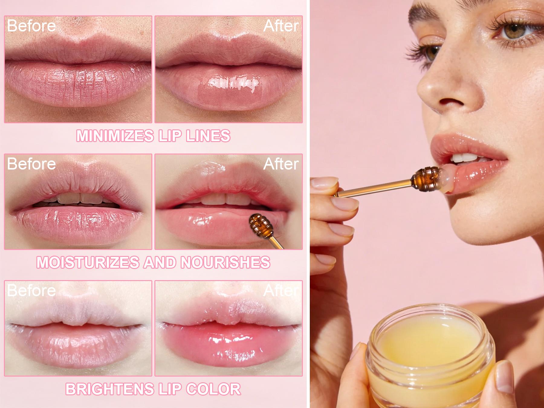 4 PCS Multi Flavor Lip Balm Set - Hydrating Lip Sleeping Mask with Applicator Sticks, Honey Fruit Flavored Lip Care Treatment, Moisturizing Lip Mask for Dry & Chapped Lips, Overnight Lip Moisturizer Gift Set