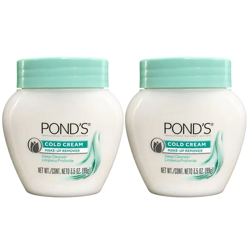 POND'S Cold Cream Facial Cleanser - Cleansing, Deep Moisture Formula for All Skin Types, Makeup Remover, 3.5oz (Pack of 2)