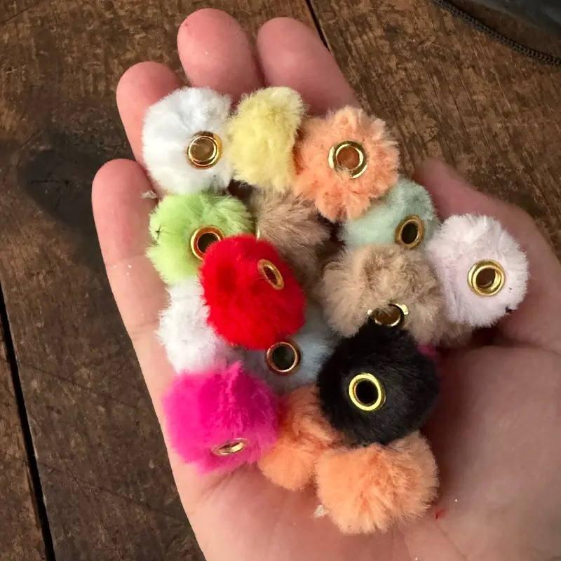 20pc Small Multicolor Fuzzy Mixed Decorative Beads Kit - Handmade Embellishments, Bead Art & Beading Supplies for Manual Pen Crafting, DIY Specialty Toy Hobby Supply, BD17