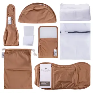 Trust Your Gut Wellness Castor Oil Wrap Pack - 9pc Stomach, Neck, Foot Wraps & Breast Pads, Wash Bag Included