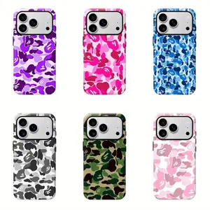 Bape Protective Camo Streetwear Phone CaseSuitable for iPhone 17/16/15/14/13/12/11 ProMax/Plus and Samsung Galaxy S23FE/22/23Impact Resistant Hard Case with ImpactDispersion Technology & Flexible Rubber LinerGlossy Finish UV Protected 2-Piece Design
