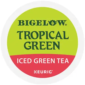 Bigelow Tropical Iced Green Tea - Keurig K-Cup Pods - Green Tea - Mango and Pineapple Flavors - Single Serve Tea Drinks - High Box Count