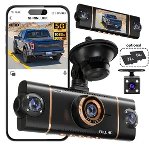 4 Channel Dash Cam, 360° View with 5G WiFi and App Control, Front Rear Inside Camera for Cars, Night Vision, 24/7 Parking Mode, Free 64GB SD Card