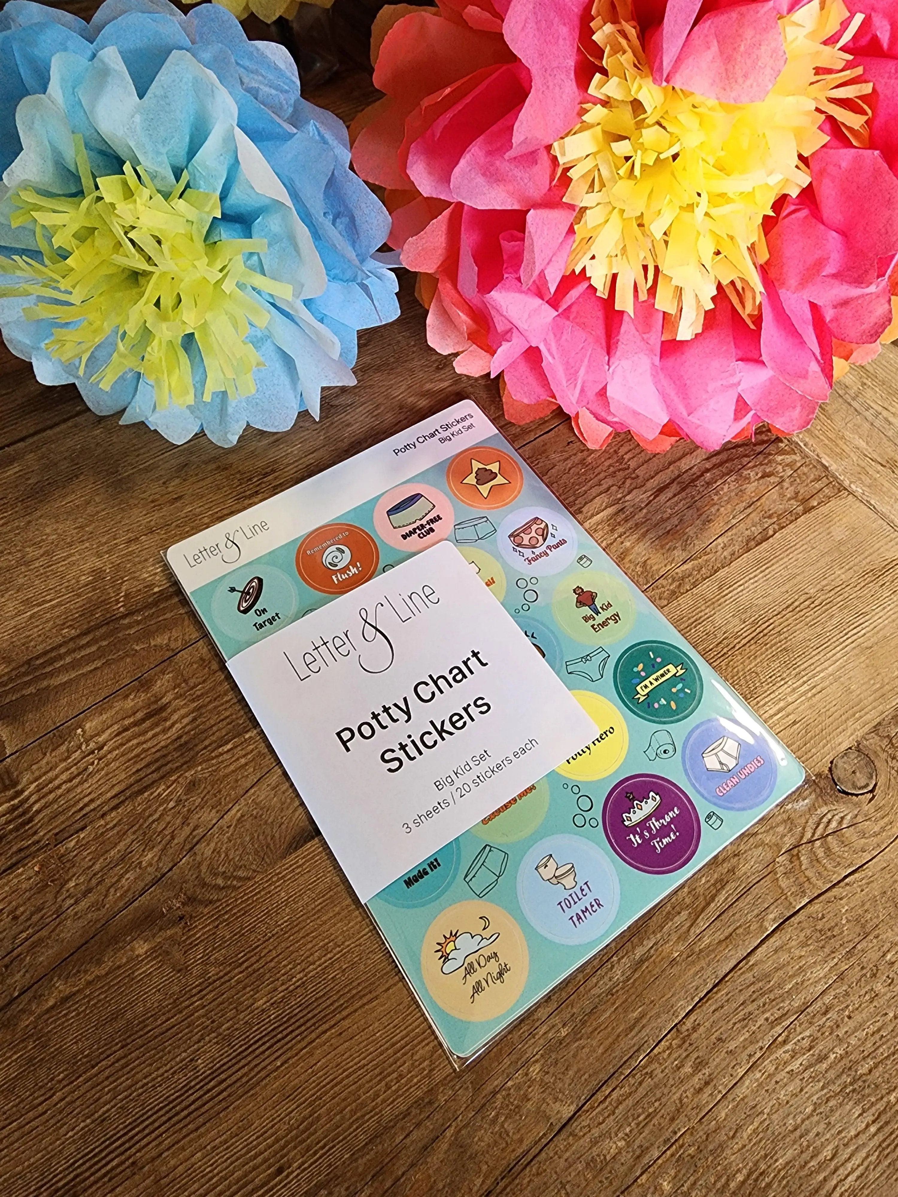 Big Kid Potty Training Stickers (Set of 60 Reward Stickers, 1" glossy)