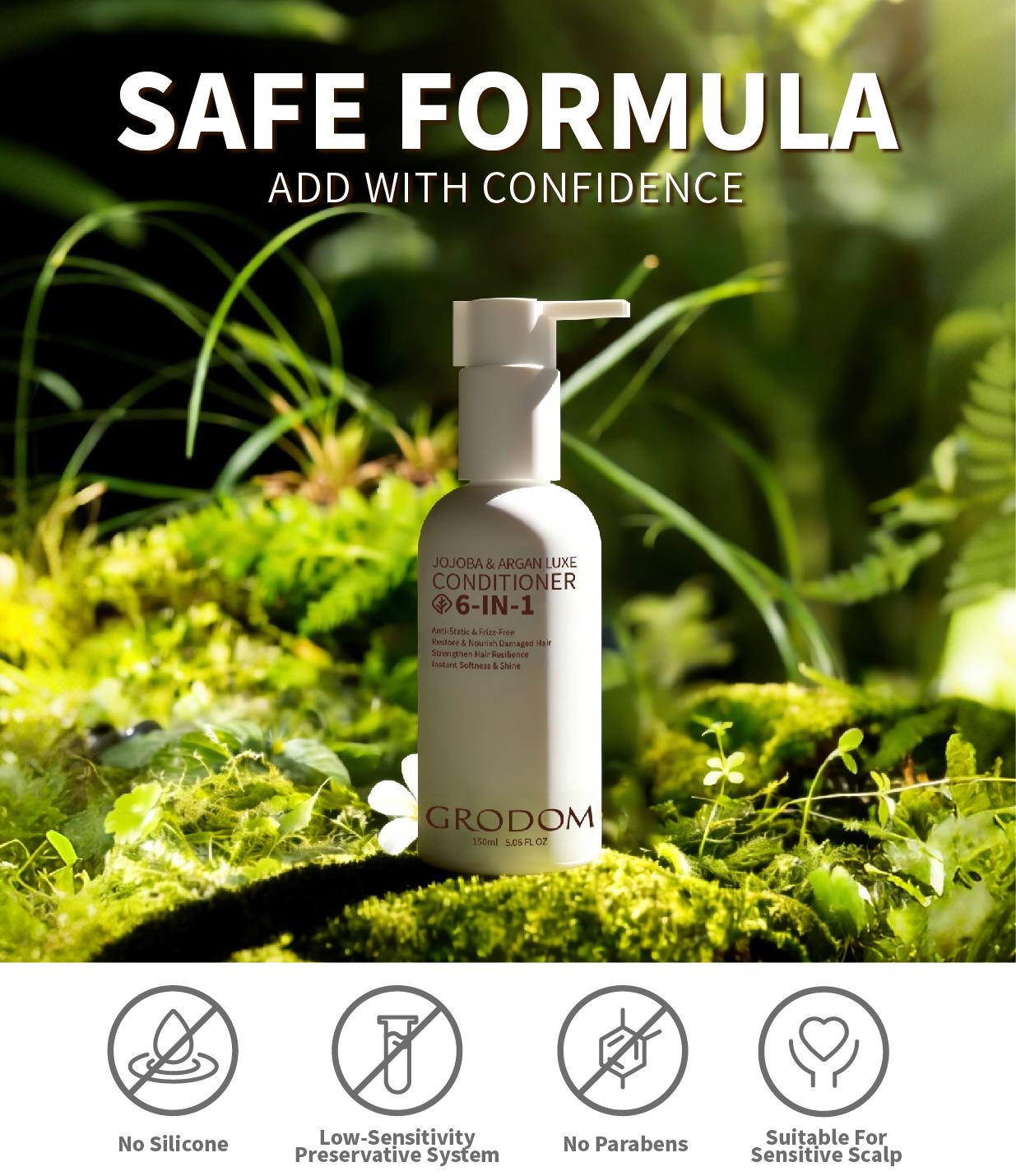 GRODOM Argan Jojoba Conditioner Sulfate-Free 10.1 oz 300ml Moisturizes Repairs Smoothes with Natural Extracts Biotin Infused for Daily Hair Care Perfect After Color Or Heat Styling - Moisturizing