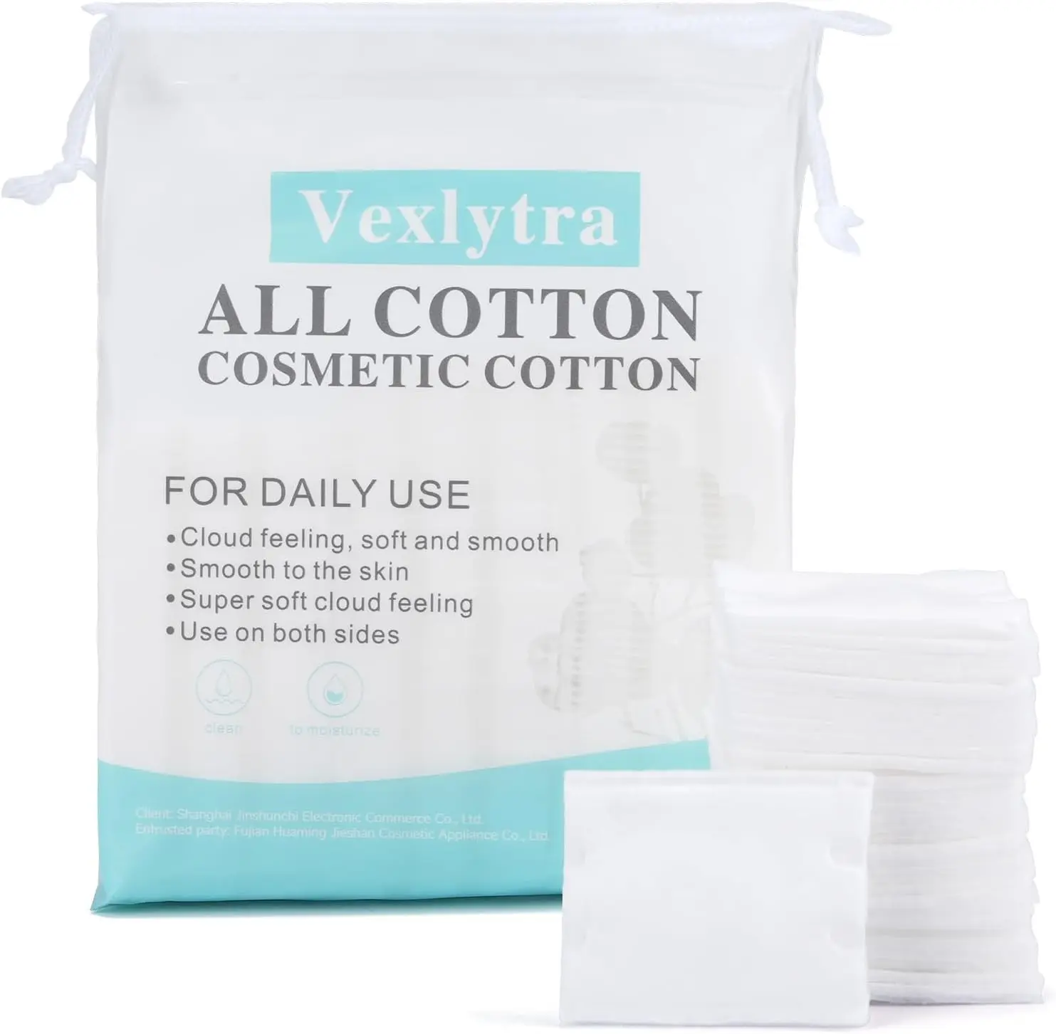 Square Cotton Pads for face, Cotton Squares for Face, Lips & Eyes, 100% Pure Cotton, Hypoallergenic, Ultra-Soft & Lint-Free for Gentle Skincare (200PCS)