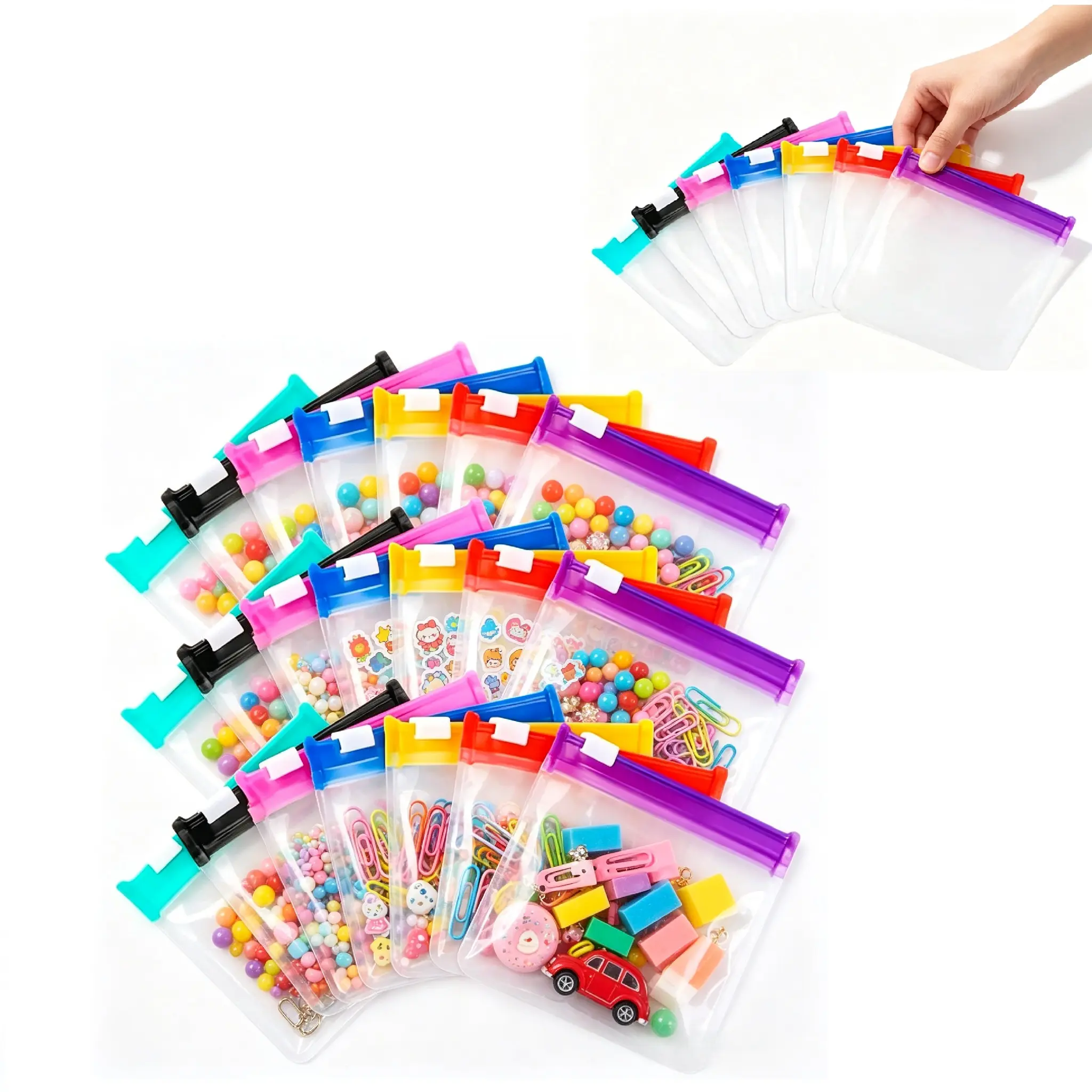 Clear Zipper Pill Storage Bag, 7/14/21PCS Reusable Pill Organizer, Portable Organizer,Portable Pill Storage Pouches for Travel, Home Organizer for Pills & Small Items