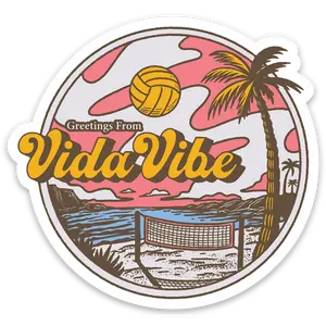 Greetings From VidaVibe Volleyball Sticker