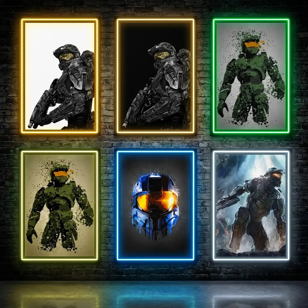 Halo Reach Canvas Posters, High-Quality Waterproof Canvas Prints with Solid Wood Frames, Gaming Wall Decor for Room, Gamer Gifts with Artistic Elegance & Versatile Use