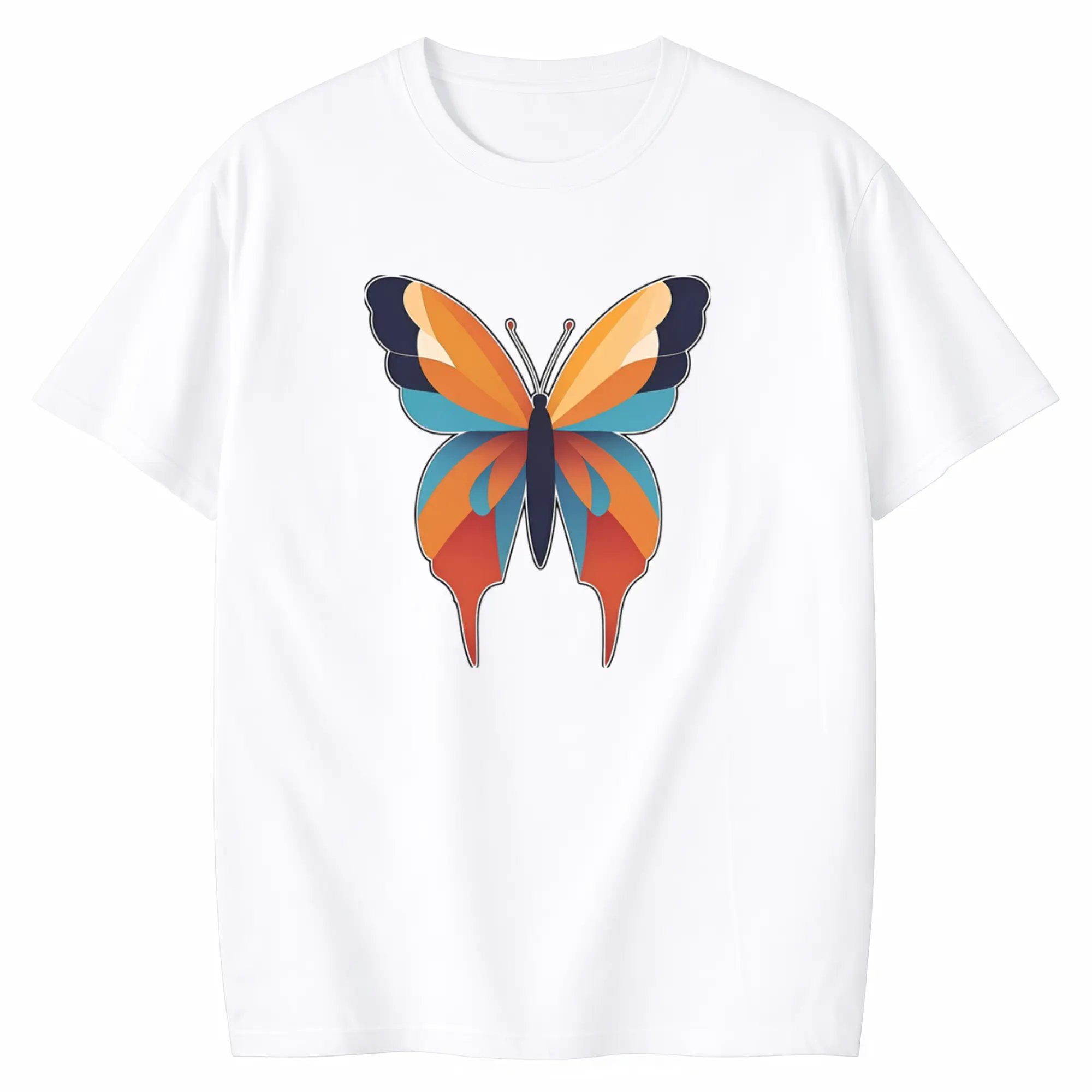 Casual Streetwear T-Shirt for Men Made of Featuring a Vibrant Butterfly Design - a Breathable Round Neck Short Sleeve Tee Suitable for Everyday Wear, Birthday And Holiday Presents, All-Season Clothing, Comfortable Fit, Outdoor Wear, Urban Style