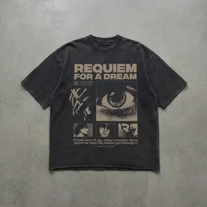 Requiem for a Dream Graphic T-Shirt, Cult Film Tee, Vintage Graphic Tees, Gothic Grunge Y2k Emo Scene Amity Affliction Style Clothes Gifts For Men Women Streetwear