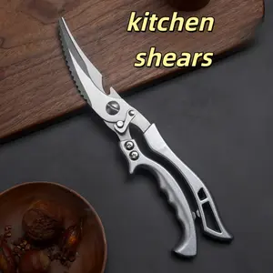 kitchen shears are extremely versatile and ideal for cutting meat, turkey, fish, and vegetables; they feature non-slip handles and a safety lock; they are dishwasher-safe; and their handles are ergonomically designed.