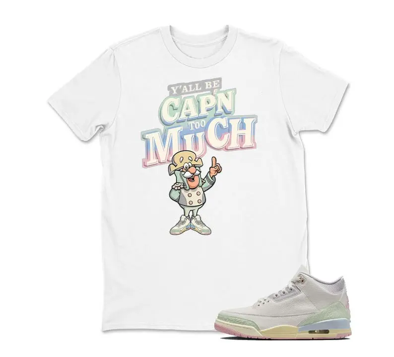 Cap Too Much Sneaker Match Shirt White Graphic Tee Spring Is In The Air Aesthetic Apparel for Adults and Kids Spring Colors
