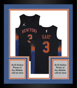 Framed Josh Hart New York Knicks Autographed Nike 2025-26 Black Statement Swingman Jersey - Fanatics Authentic Certified