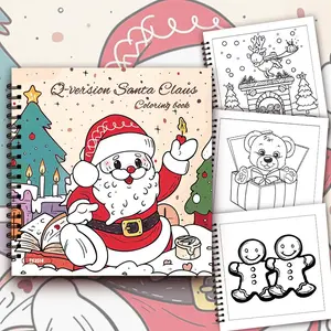 Santa Claus Pattern Coloring Book, 1 Count Cartoon Coloring Book for Stress Relief, Graffiti Painting Drawing Art Book